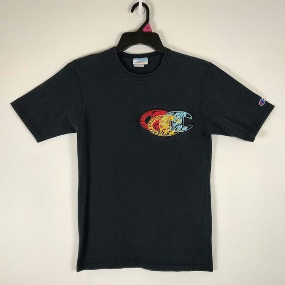 VTG Champion 3 logo embroidered streetwear casual tshirt mens Small - Picture 1 of 6